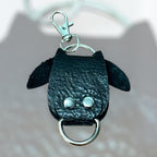 Full Grain Authentic Leather Cow Keychain Bag Charm Bling Flair Tassel