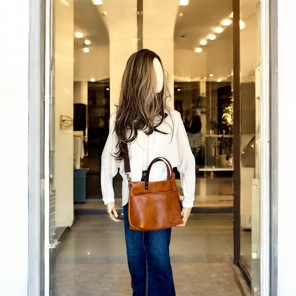 Full Grain Real Leather Zipper Saddle Super Stevie Crossbody or Shoulder Bag Purse