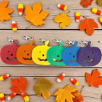 Full Grain Leather Rainbow Ghost Charm, Halloween Bag Bling
