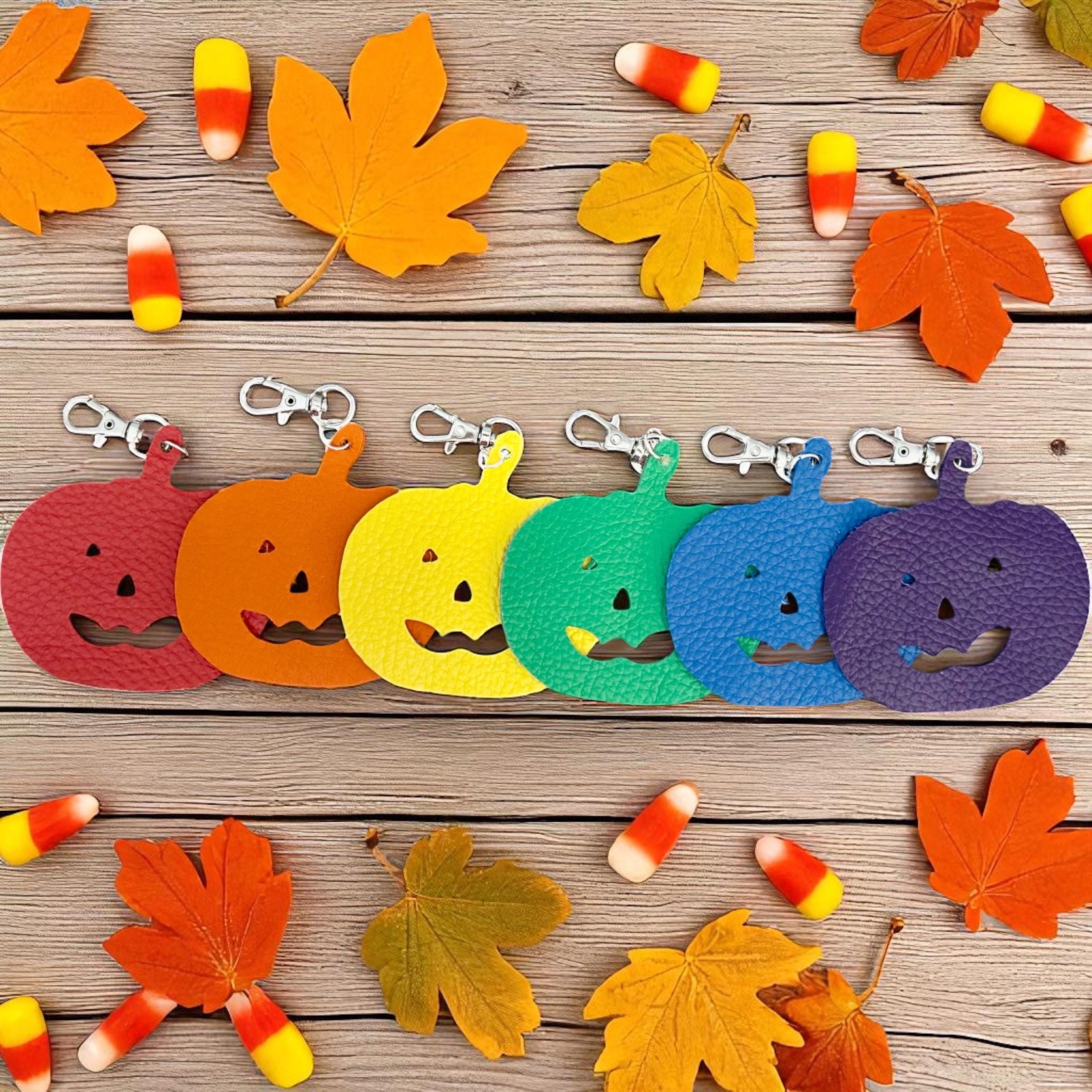 Full Grain Leather Rainbow Ghost Charm, Halloween Bag Bling