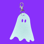 Full Grain Leather Halloween Charm, Ghost, Witch, Pumpkin Bag Bling