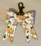 Real Leather Fall Bow - Thanksgiving Bag Charm Tassel