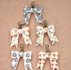 Real Leather Fall Bow - Thanksgiving Bag Charm Tassel