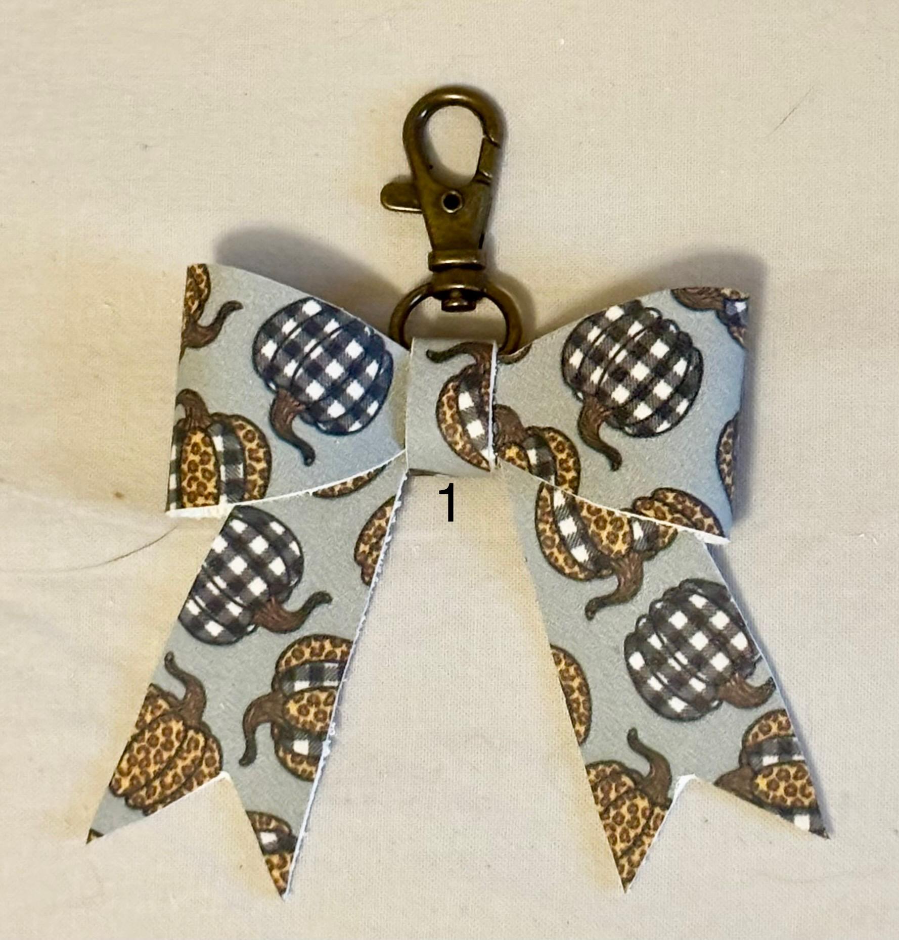 Real Leather Fall Bow - Thanksgiving Bag Charm Tassel