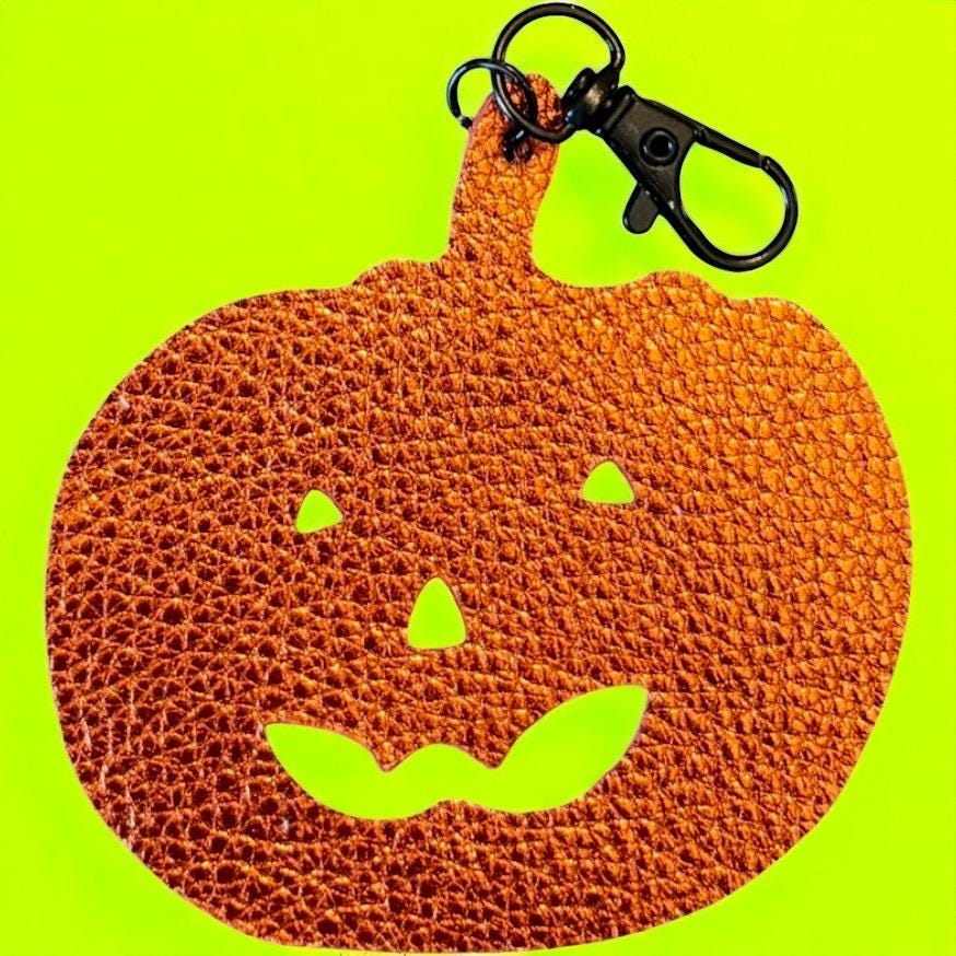 Full Grain Leather Halloween Charm, Ghost, Witch, Pumpkin Bag Bling