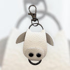 Full Grain Authentic Leather Cow Keychain Bag Charm Bling Flair Tassel