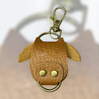 Full Grain Authentic Leather Cow Keychain Bag Charm Bling Flair Tassel