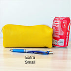 Colorful Leather Pencil Case - Handmade Zipper Pouch - Makeup Brush Holder - Travel Accessories