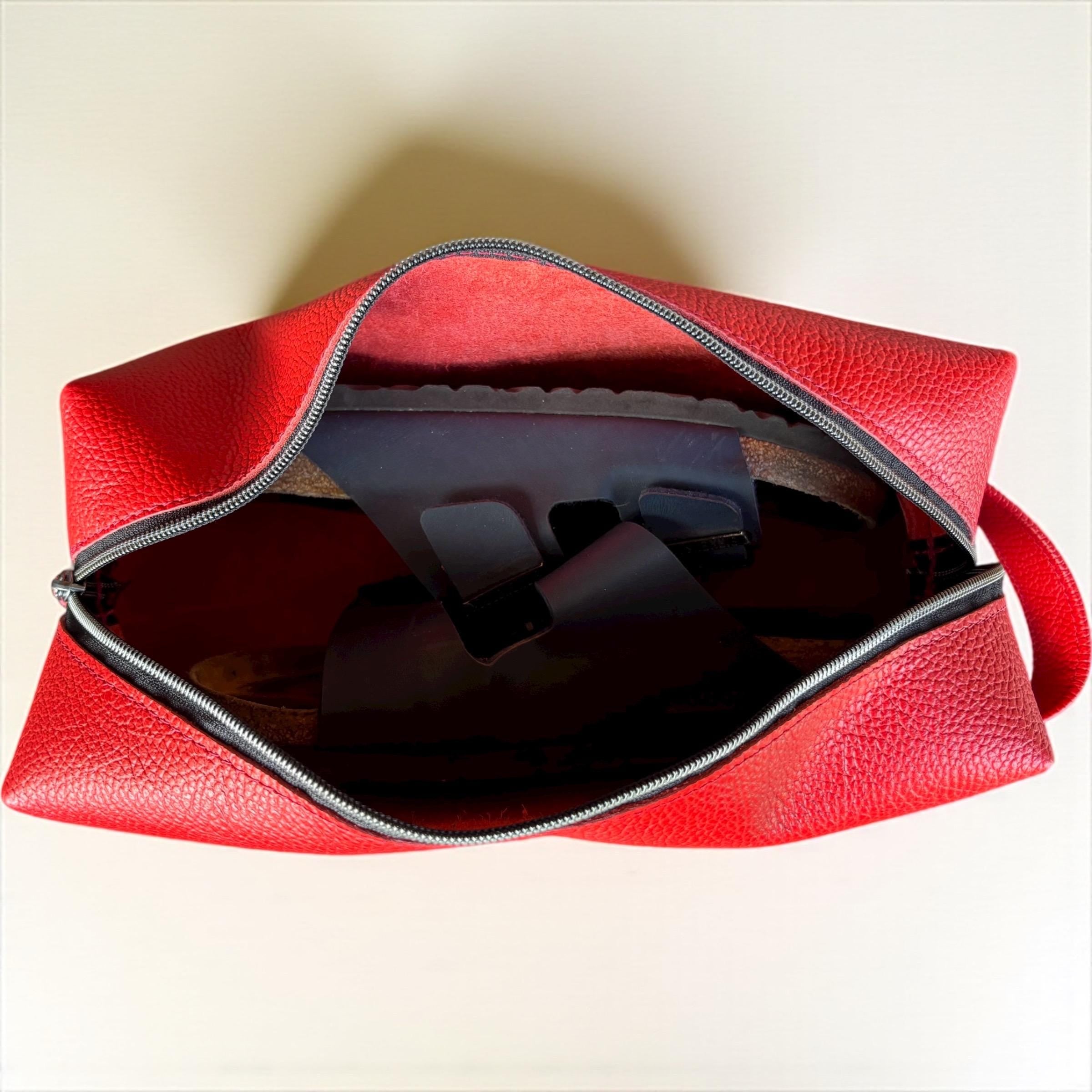 Colorful Leather Pencil Case - Handmade Zipper Pouch - Makeup Brush Holder - Travel Accessories