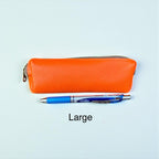 Pebbled Leather Zip Pouch - Colorful Coin Purse, Small Accessories Bag