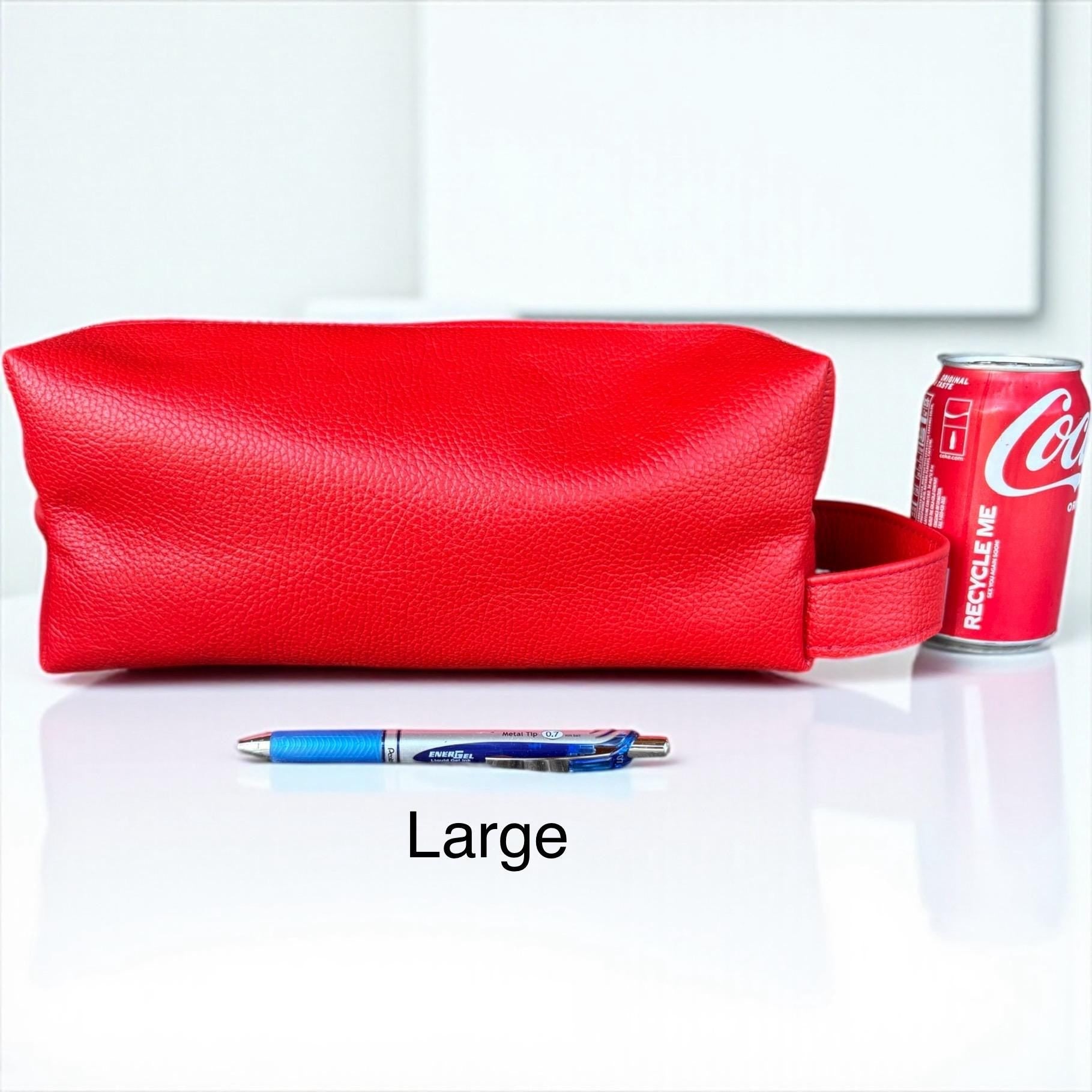 Colorful Leather Pencil Case - Handmade Zipper Pouch - Makeup Brush Holder - Travel Accessories