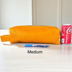 Colorful Leather Pencil Case - Handmade Zipper Pouch - Makeup Brush Holder - Travel Accessories