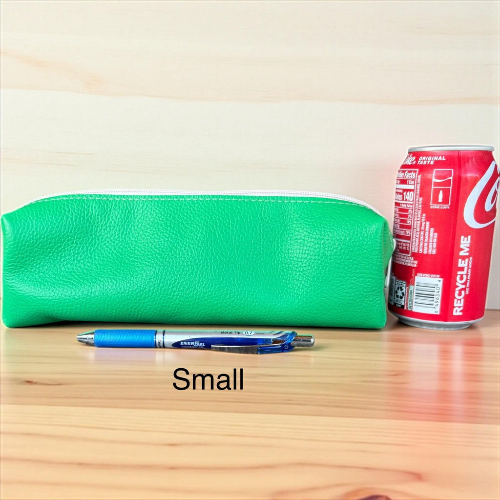 Colorful Leather Pencil Case - Handmade Zipper Pouch - Makeup Brush Holder - Travel Accessories