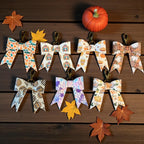 Full Grain Leather Holiday Leather Bow -Tote Bag, Tassel, Turkey, Pumpkin, Fall, Thanksgiving