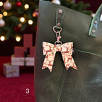 Real Leather Holiday Leather Bow -Tote Bag, Tassel, Reindeer, Candy Cane, Christmas Tree, Santa, Gingerbread Man, Christmas