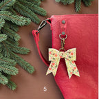Real Leather Holiday Leather Bow -Tote Bag, Tassel, Reindeer, Candy Cane, Christmas Tree, Santa, Gingerbread Man, Christmas