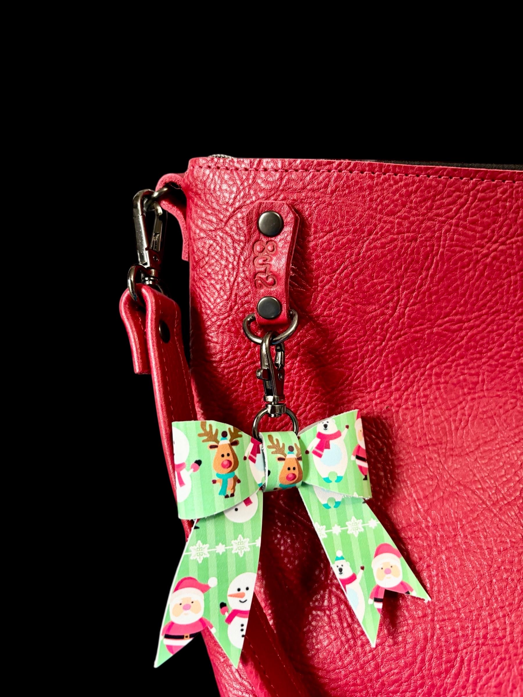 Full Grain Leather Zipper Dog Charlotte Shoulder Bag Purse or Crossbody Bag