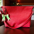 Full Grain Leather Zipper Red Dog Penny Shoulder Bag Purse or Crossbody Bag