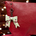 Real Leather Holiday Leather Bow -Tote Bag, Tassel, Reindeer, Candy Cane, Christmas Tree, Santa, Gingerbread Man, Christmas