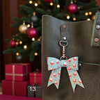 Real Leather Holiday Leather Bow -Tote Bag, Tassel, Reindeer, Candy Cane, Christmas Tree, Santa, Gingerbread Man, Christmas