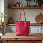 Full Grain Real Leather Zipper Red Dog Hartlee Crossbody or Shoulder Bag Purse