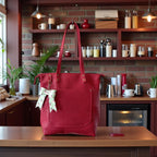 Full Grain Real Leather Zipper Red Dog Hartlee Crossbody or Shoulder Bag Purse