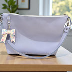 Handcrafted Full Grain Leather Crossbody Bag - Light Blue Shoulder Purse