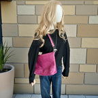 Full Grain Leather Zipper Charlie Shoulder Bag Purse or Crossbody Bag Pink Dog Orange Dog Ocean Dog