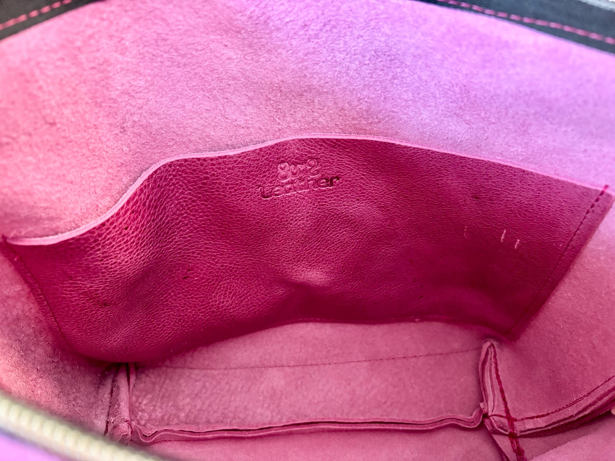 Full Grain Leather Zipper Charlie Shoulder Bag Purse or Crossbody Bag Pink Dog Orange Dog Ocean Dog