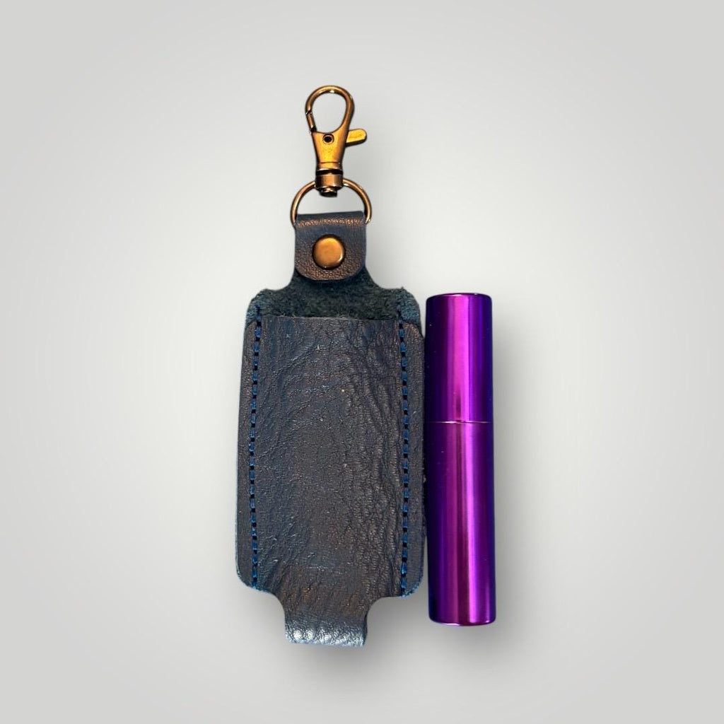 Full Grain Authentic Leather Lipstick or Chapstick Holder Keychain