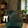 Full Grain Real Leather Forest Green Dog RokStar Crossbody or Shoulder Bag Purse