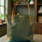 Full Grain Real Leather Forest Green Dog RokStar Crossbody or Shoulder Bag Purse