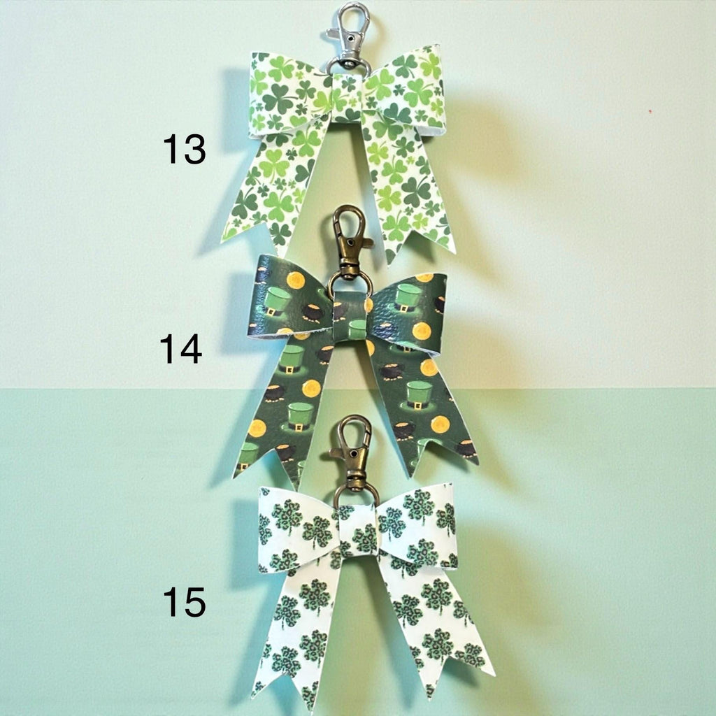 Real Leather Holiday Bow - Bag Charm & Tassel