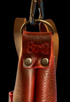 Full Grain Real Leather Black Cherry Dog RokStar Crossbody or Shoulder Bag Purse