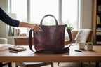 Full Grain Real Leather Black Cherry Dog RokStar Crossbody or Shoulder Bag Purse