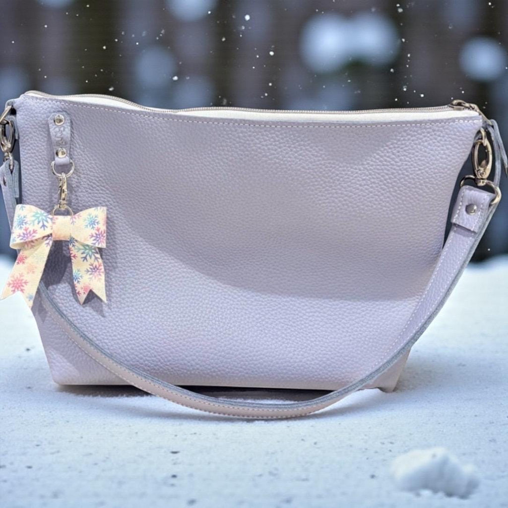 Handcrafted Full Grain Leather Crossbody Bag - Light Blue Shoulder Purse