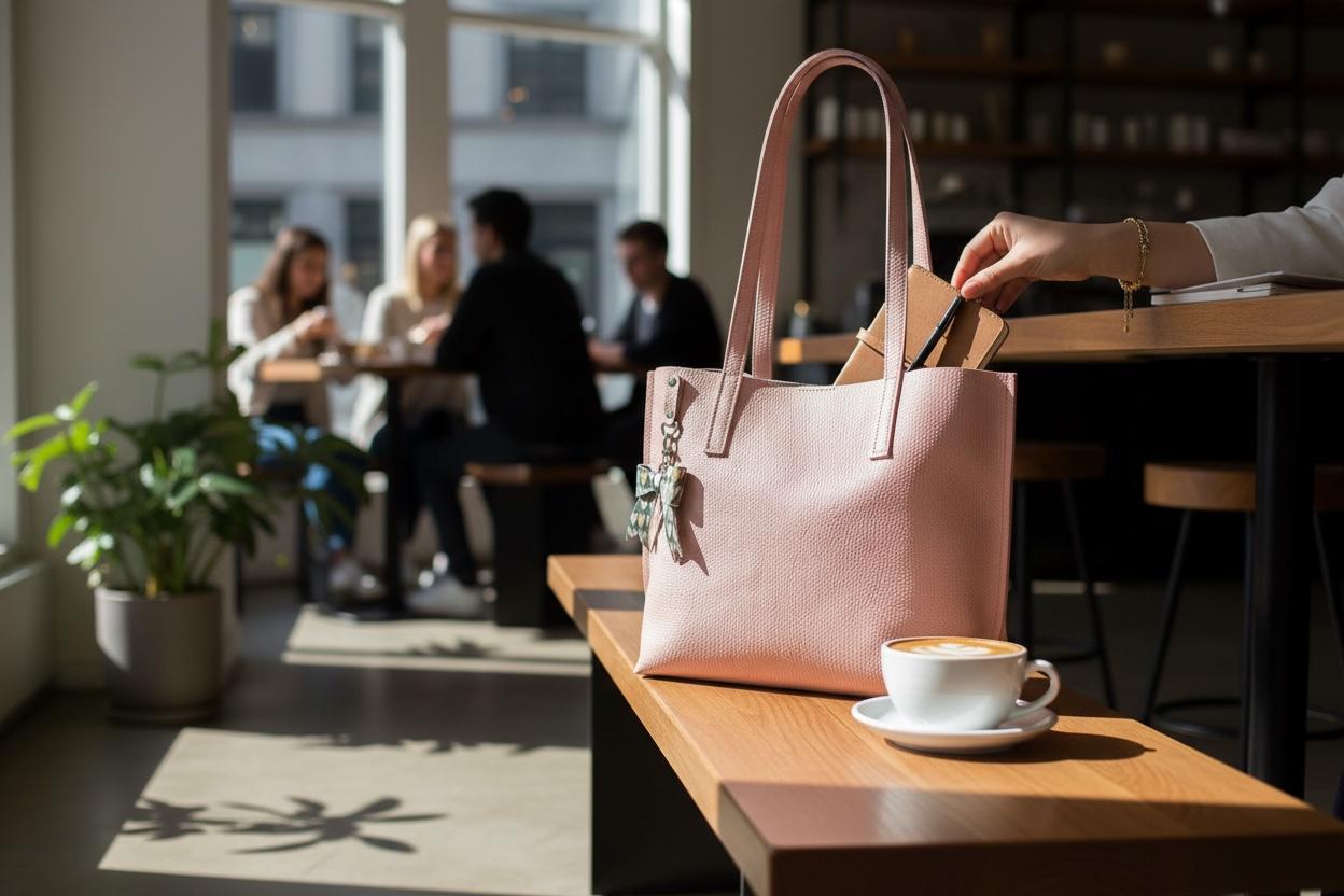 Full Grain Authentic Real Leather Pebbled Chalk White Little Kev Inside Out Tote