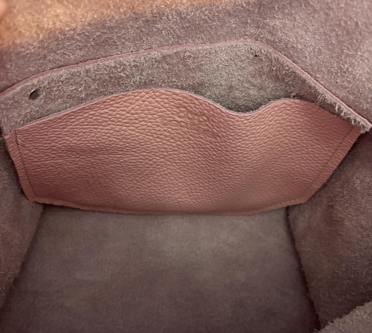 Full Grain Authentic Real Leather Pebbled Pasa Pink Little Kev Inside Out Tote