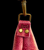 Full Grain Leather Zipper Charlie Shoulder Bag Purse or Crossbody Bag Pink Dog Orange Dog Ocean Dog