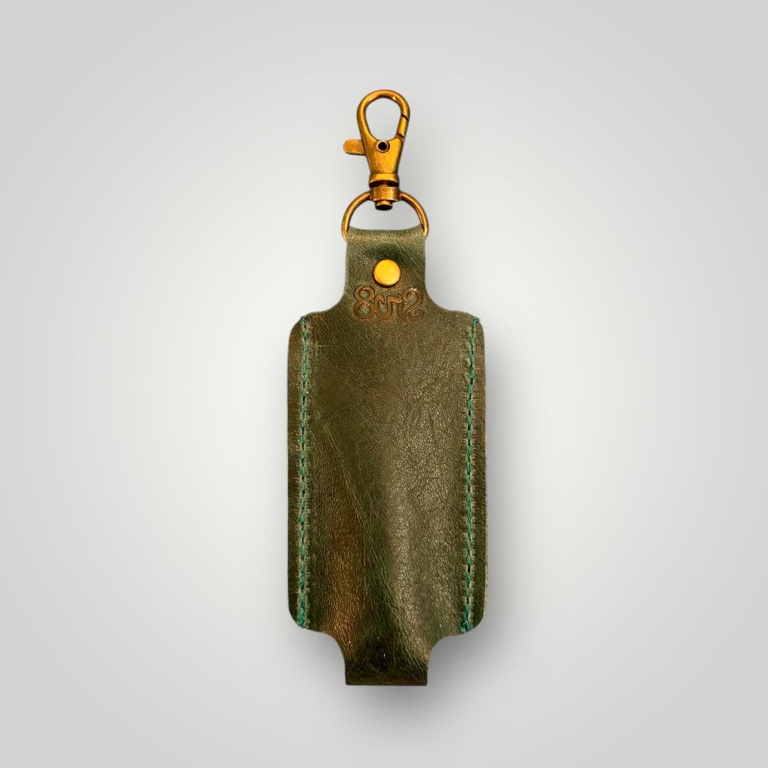 Full Grain Authentic Leather Lipstick or Chapstick Holder Keychain