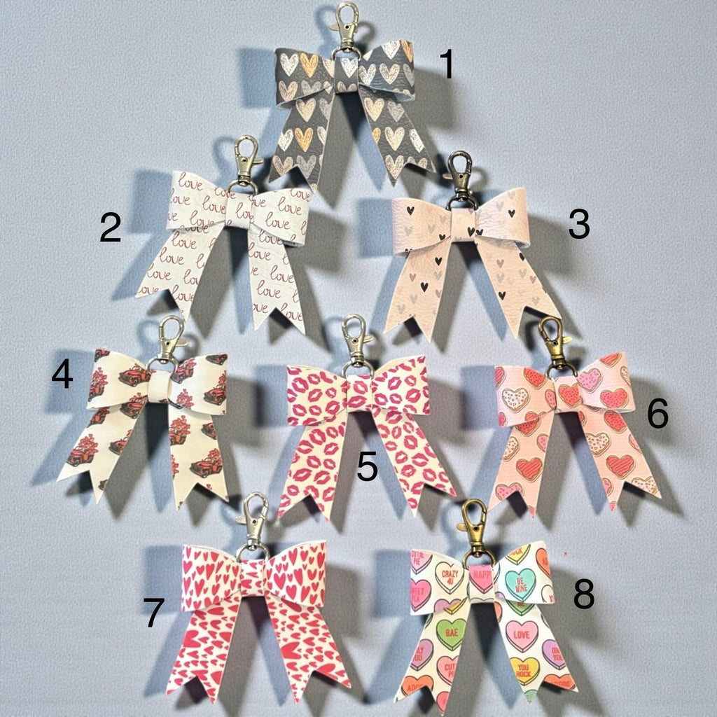 Real Leather Holiday Bow - Bag Charm & Tassel