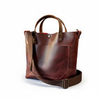Full Grain Real Leather Black Cherry Dog RokStar Crossbody or Shoulder Bag Purse