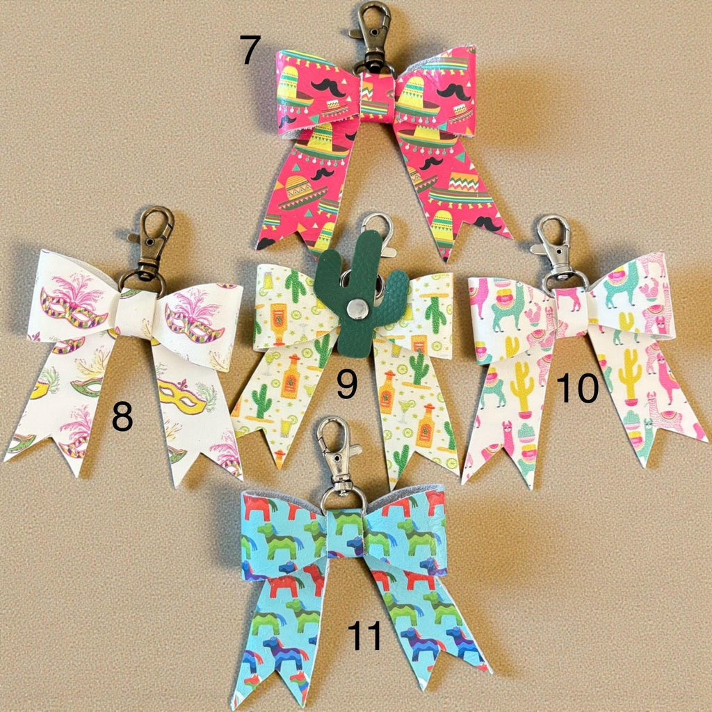 Leather Holiday Bow Bag Charm, St. Patrick’s Day, Easter, Mardi Gras, Cinco de Mayo