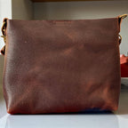 Full Grain Real Leather Authentic Brown Dog Mini Stevie Crossbody or Shoulder Bag Purse
