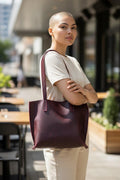 Full Grain Authentic Real Leather Pebbled Pasa Pink Kevin Inside Out Tote
