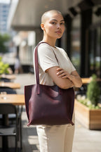 Full Grain Authentic Real Leather Pebbled Pasa Pink Kevin Inside Out Tote