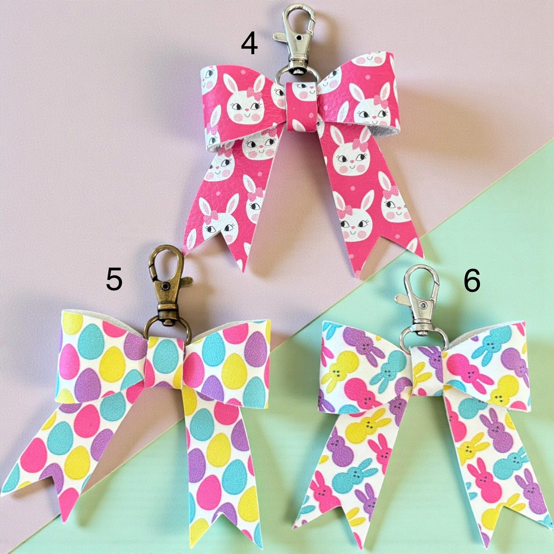 Leather Holiday Bow Bag Charm, St. Patrick’s Day, Easter, Mardi Gras, Cinco de Mayo