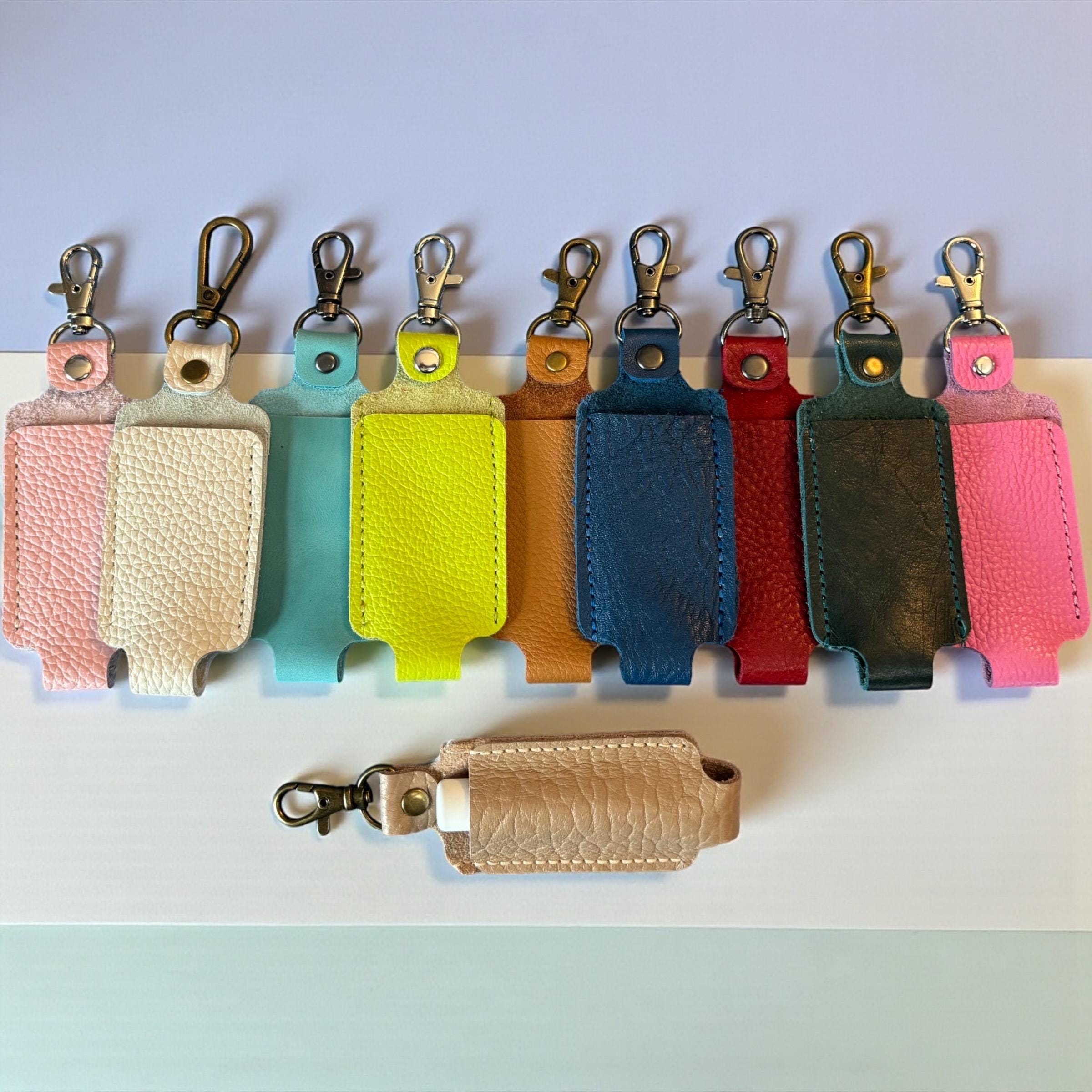 Full Grain Authentic Leather Lipstick or Chapstick Holder Keychain