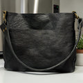 Full Grain Real Leather Authentic Black Dog Mini Stevie Crossbody or Shoulder Bag Purse