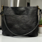 Full Grain Real Leather Authentic Black Dog Mini Stevie Crossbody or Shoulder Bag Purse